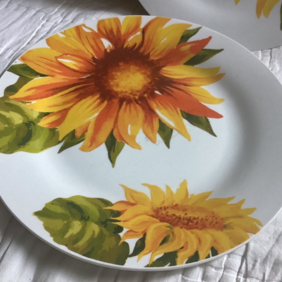 SET OF TWO ROYAL NORFOLK SUNFLOWER DINNER PLATES - Picture 2 of 6